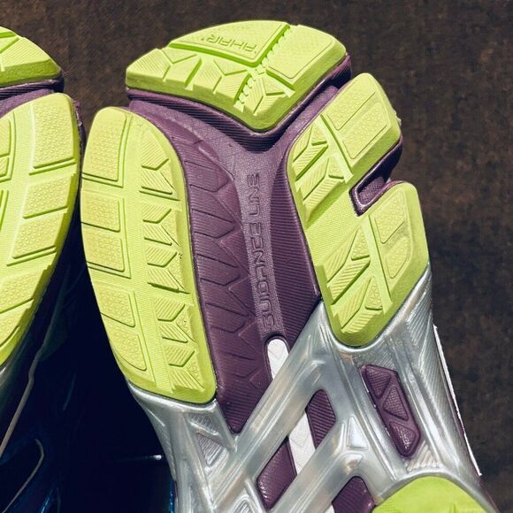 Mint condition ASICS GEL KAYANO 20 Black Blue Purple Lime 9 US Womens Medium - Picture 13 of 16